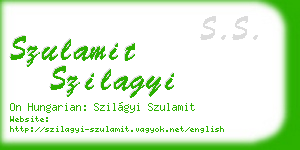 szulamit szilagyi business card